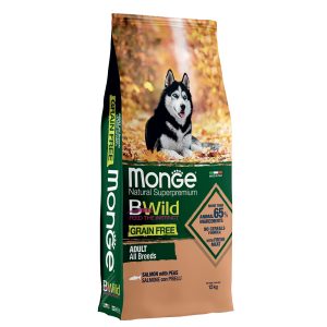 12kg Bwild Grain Free All Breeds Lohi & Herne Monge Kuivamuona koiranruoka