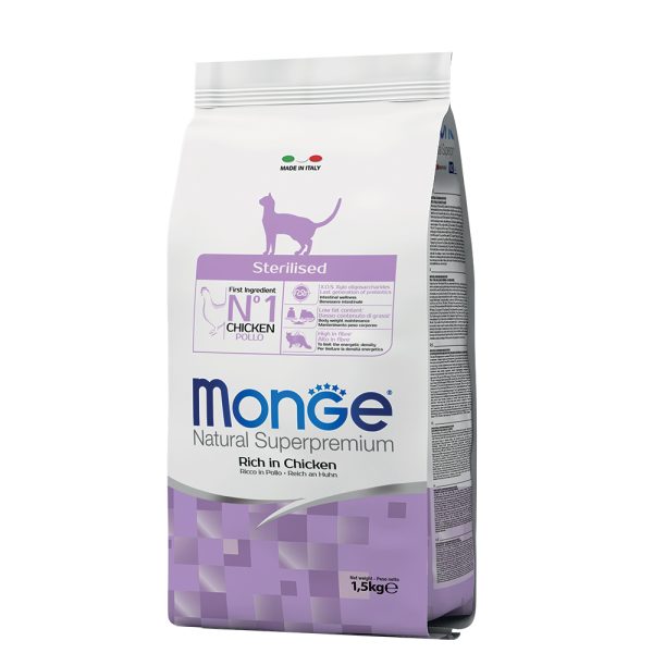 1,5kg Runsas kana Steriloitu Natural Superpremium Monge kissaa