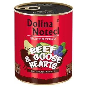 6x800g, Dolina Noteci Superfood, naudan- ja hanhenlihan sydän, koiran märkäruoka
