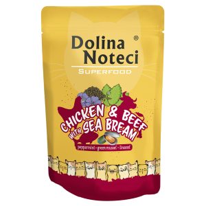 10x85g, Dolina Noteci Superfood, kanaa ja naudanlihaa doradon kanssa, kissan märkäruoka