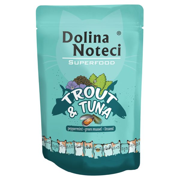 10x85g, Dolina Noteci Superfood, taimen ja tonnikala, kissan märkäruoka