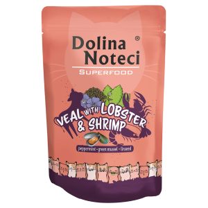 10x85g, Dolina Noteci Superfood, vasikanlihaa hummerin ja katkaravun kera, kissan märkäruoka
