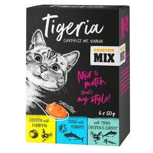24x50g Smoothie Snack -lajitelma 3 makua Tigeria-kissanherkut