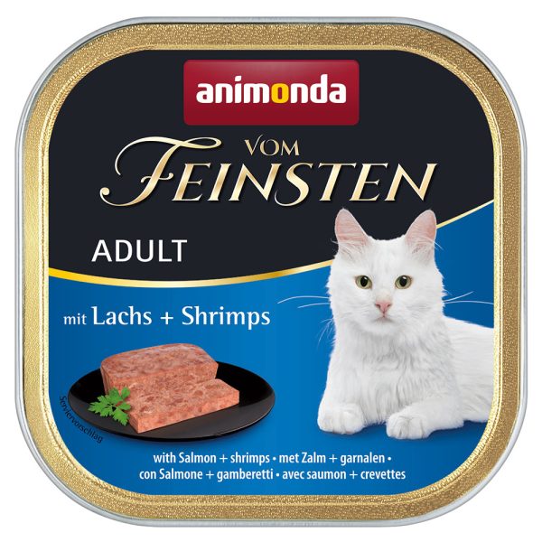 32x100g Adult lohi & katkarapu Animonda Vom Feinsten Kissanruoka