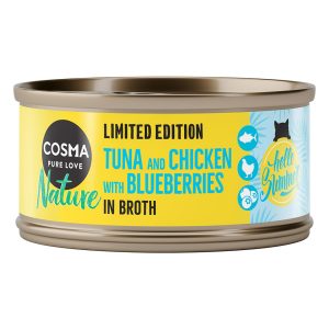 6x70g Summer Edition: tonnikala, kana & mustikka Cosma Nature kissanruoka