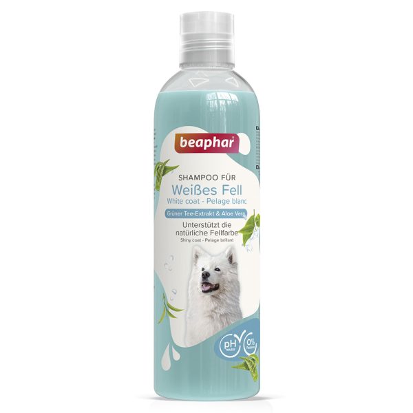 2x250ml beaphar koiran shampoo valkoiselle turkille