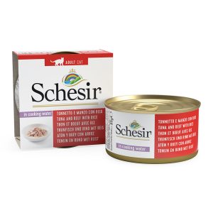 1x85g Natural with Rice tonnikala, naudanfile & riisi Schesir Kissanruoka