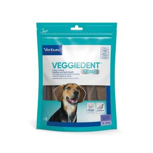 15 x 26g M keskikokoisille koirille (10-30kg) VEGGIEDENT Tuoreet koiran välipalat