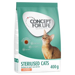 400g Sterilised Cats lohi Concept for Life kissan kuivaruoka