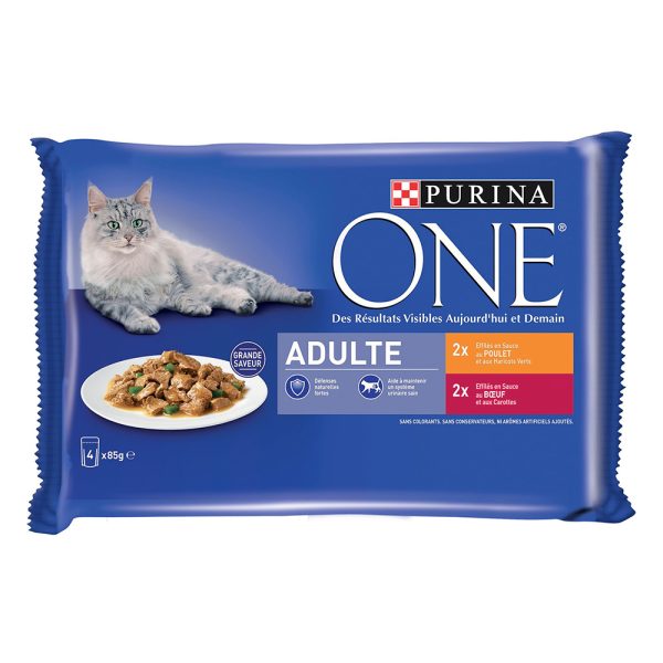 12x 85g PURINA ONE Adult kana- ja naudanliha märkäruokaa kissoille