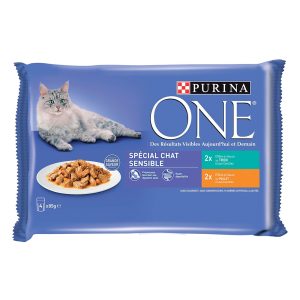 12x 85g PURINA ONE Sterilcat Sensitive kana ja tonnikala märkäruokaa kissoille
