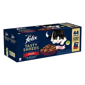 44 x 80 g Tasty Shreds Farm Selection Latz kissan märkäruoka