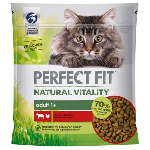 6x650g Natural Vitality Adult 1+ nauta & kana Perfect Fit kissanruoka