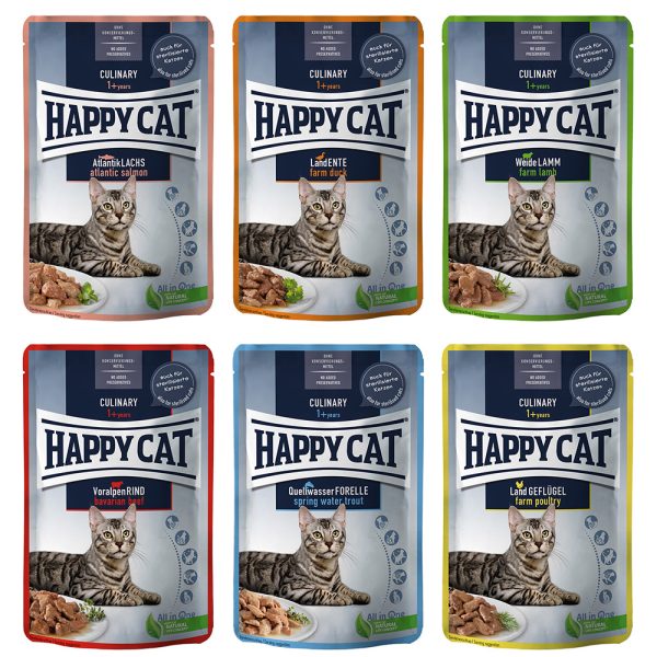 48x85g mix I Pouch Meat in Sauce Happy Cat kissanruoka