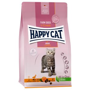 1,3kg Happy Cat Young Junior Farm Duck kissanruoka kuivaruoka