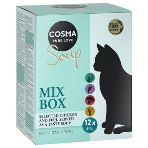 12x40g Soup lajitelma 2 (4 makua) Cosma kissan märkäruoka