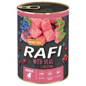 24x400g Rafi Junior Pastete, vasikanlihaa sisältävä koiran märkäruoka