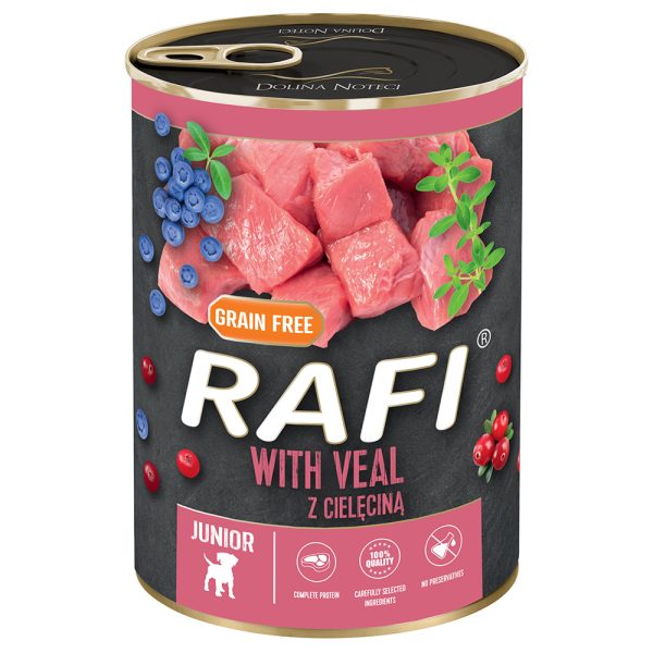 24x400g Rafi Junior Pastete, vasikanlihaa sisältävä koiran märkäruoka