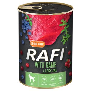 24x400g Rafi Adult, hirvenlihaa sisältävä koiran märkäruoka