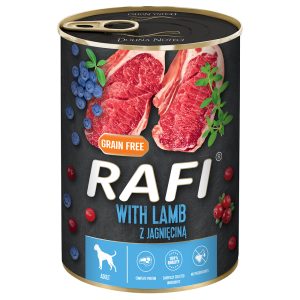 24x400g Rafi Adult, karitsanlihaa sisältävä koiran märkäruoka