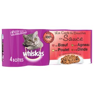 12x400g La Carte lihaa kastikkeessa Whiskas-kissanruoka