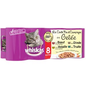 8x390g meren ja maan herkut  hyytelössä Whiskas-kissanruoka