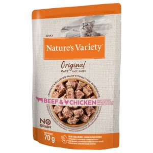 12x70g Original Paté No Grain nauta & kana Nature's Variety märkäruoka