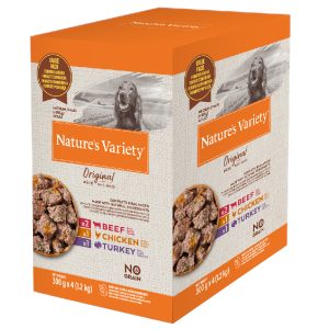 8x 300g Original Paté No Grain Medium/Maxi Adult Mix (Naudanliha, kana, kalkkuna) Nature's Variety Märkä koiranruoka (Nature's Variety)