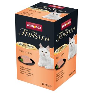 36 x 100g kalkkuna + lohi Mild Menu Adult Animonda vom Feinsten kissanruoka