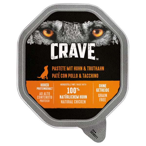 150g kana & kalkkuna Crave Adult Paté koiranruoka