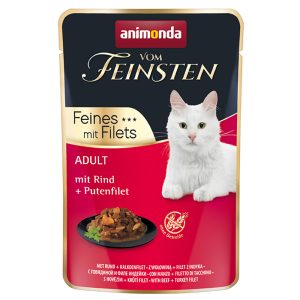18x85g Adult nauta + kalkkunafilee Animonda Vom Feinsten -kissanruoka