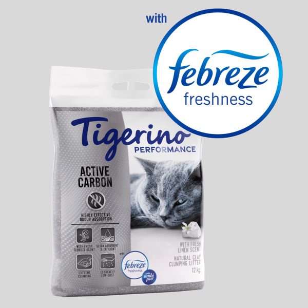 12kg Performance Active Carbon Febreze raikas pyykki Tigerino kissanhiekka