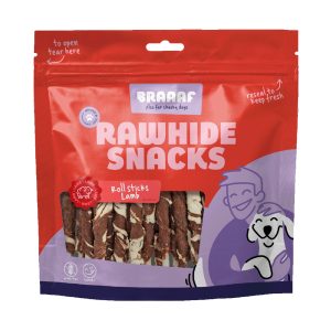 25 kappaletta Braaaf Rollsticks Lamb with Cod Dog Snacks koiran välipaloja