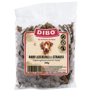 200g DIBO BARF herkkua strutsilla koiran välipalaa