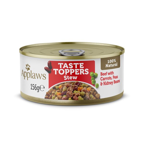 24x156g Taste Toppers Stew nauta Applaws koiran märkäruoka