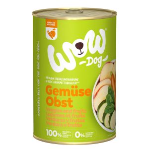 12 x 400 g 100% Vihannekset ja hedelmät WOW Pur koiran märkäruoka