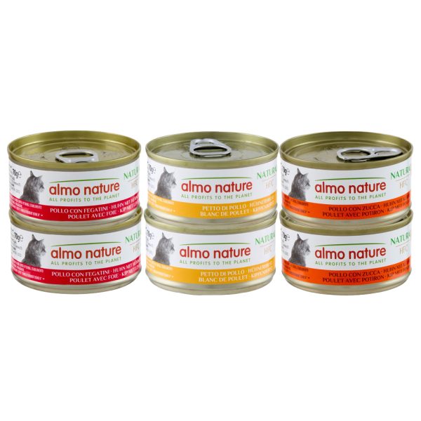 24 x 70 g HFC Nature lajitelma kana Almo Nature kissanruoka