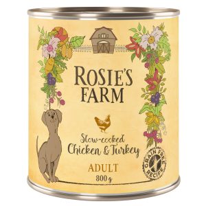 6x800g  Adult kana & kalkkuna Rosie's Farm koiranruoka