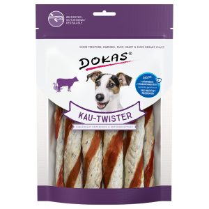 2 x 200g naudannahka, ankansydän & ankanrintafile Dokas Twister koiralle