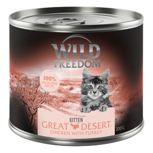 12x200g Kitten Wild Desert - kalkkuna & kana Wild Freedom kissanruoka