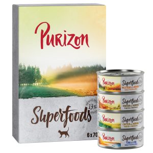 6x70g Superfoods lajitelma Purizon kissan märkäruoka