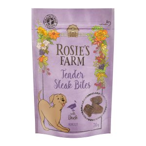70g Snacks Adult Tender Steak Bites ankka Rosie's Farm koiranherkku