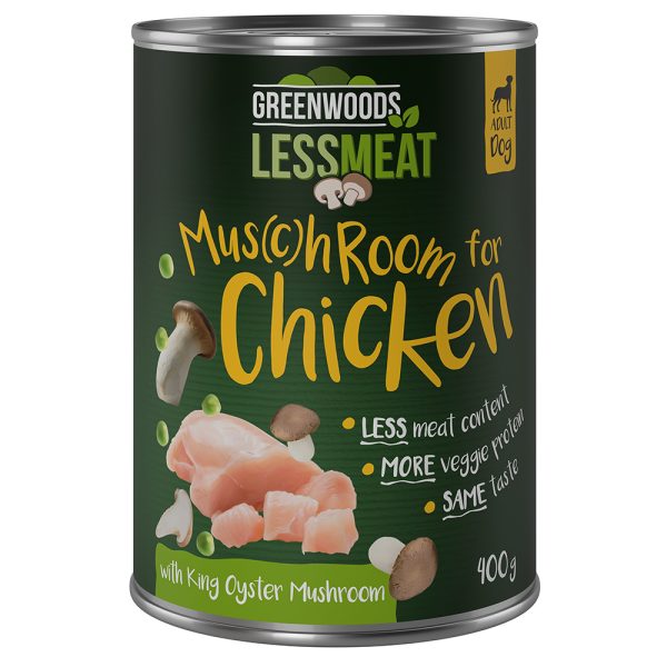 6x400g Less Meat Mushrooms putkivinokas kana Greenwoods