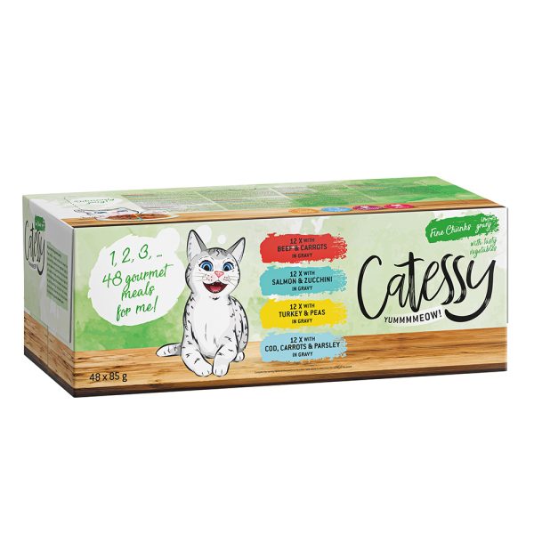 96x85g Delikatess paloja ja kasviksia kastikkeessa lajitelma Catessy