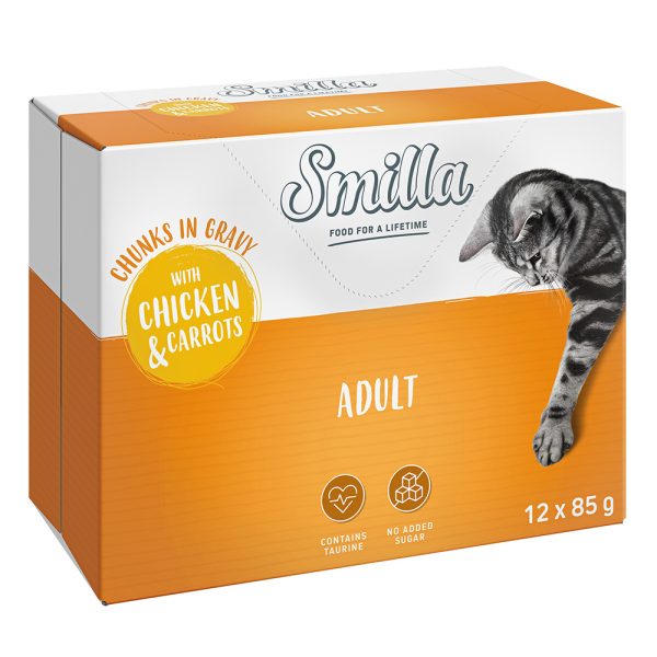 12x85g Adult palat ja kasvikset kana ja porkkana Smilla märkäruoka