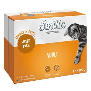 12x85g Adult palat ja kasvikset lajitelma Smilla kissan märkäruoka