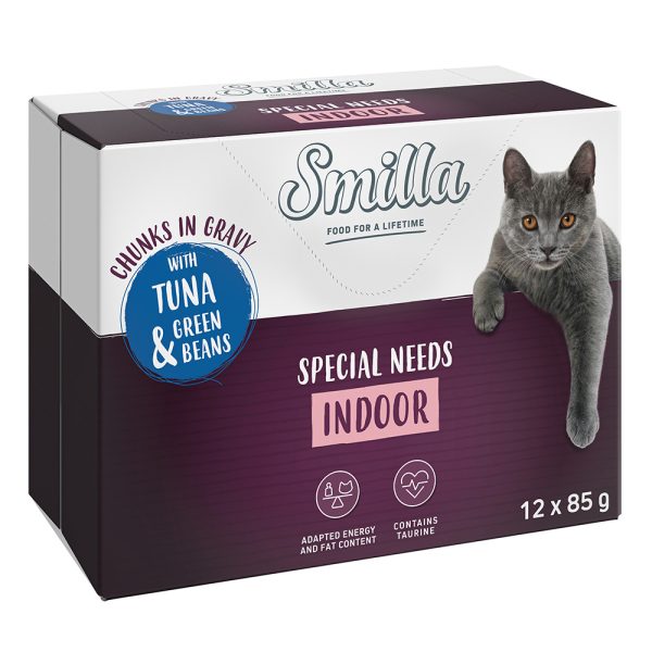 24 x 85 g Smilla palat & kasvikset kastikkeessa erikoishintaan! - Indoor tonnikala & vihreät pavut