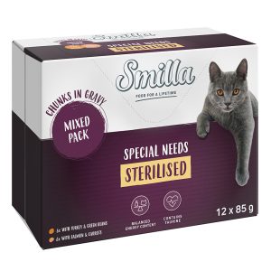 12x85g Sterilised palat ja kasvikset lajitelma Smilla kissalle
