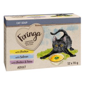 12x70g kissankeitto lajitelma Feringa kissan märkäruoka