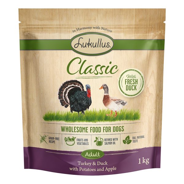 1kg Classic kalkkuna & ankka viljaton Lukullus koiran kuivaruoka